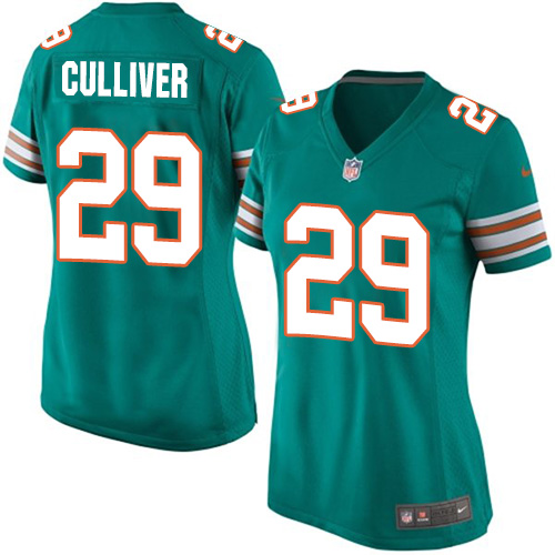 Women's Limited Chris Culliver Nike Jersey Aqua Green Alternate - #29 NFL Miami Dolphins